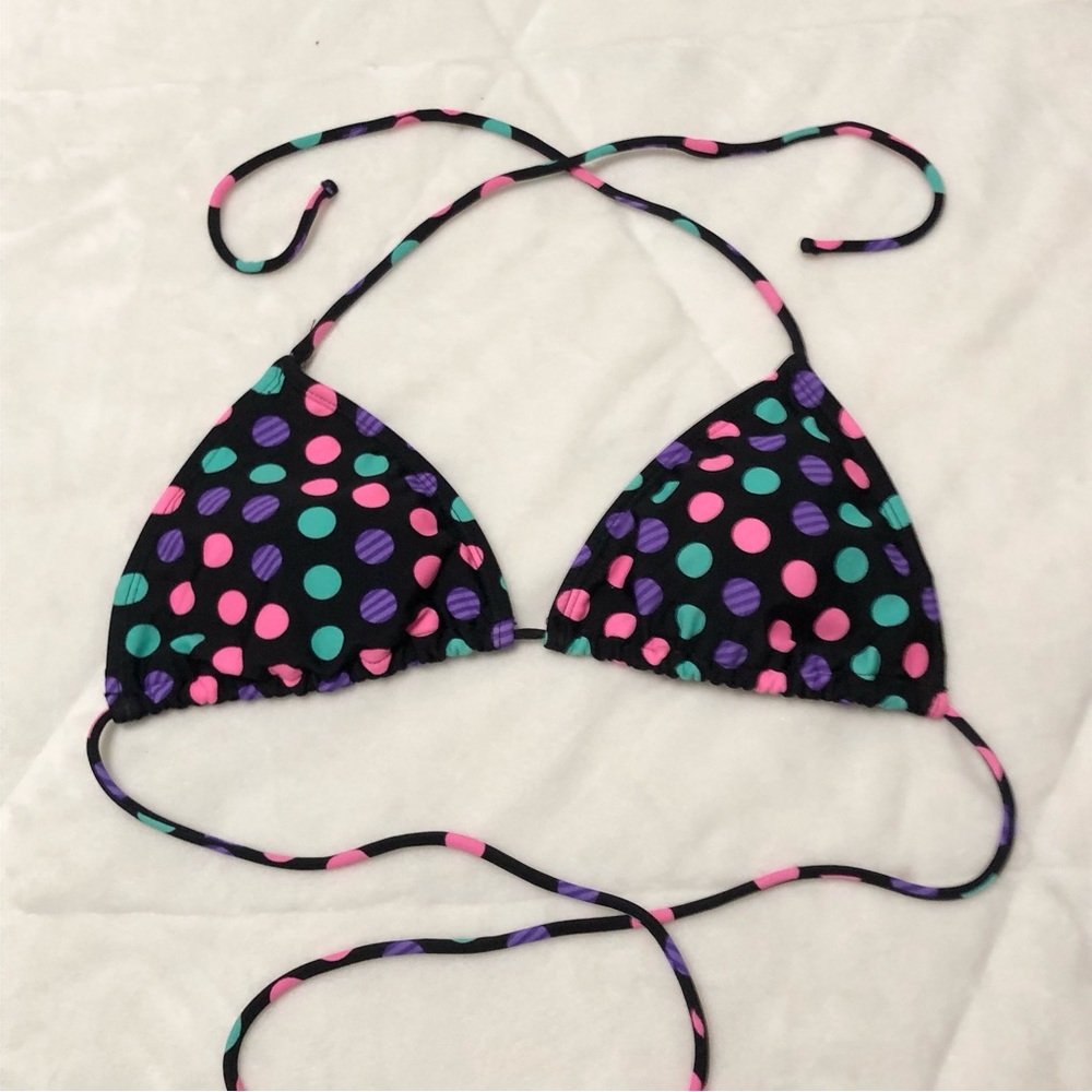 Y2K Multicolour Polka Dot Triangle Bikini Top